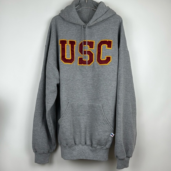 Russell Athletic USC Gray Drawstring Hoodie Size XL - Picture 1 of 6